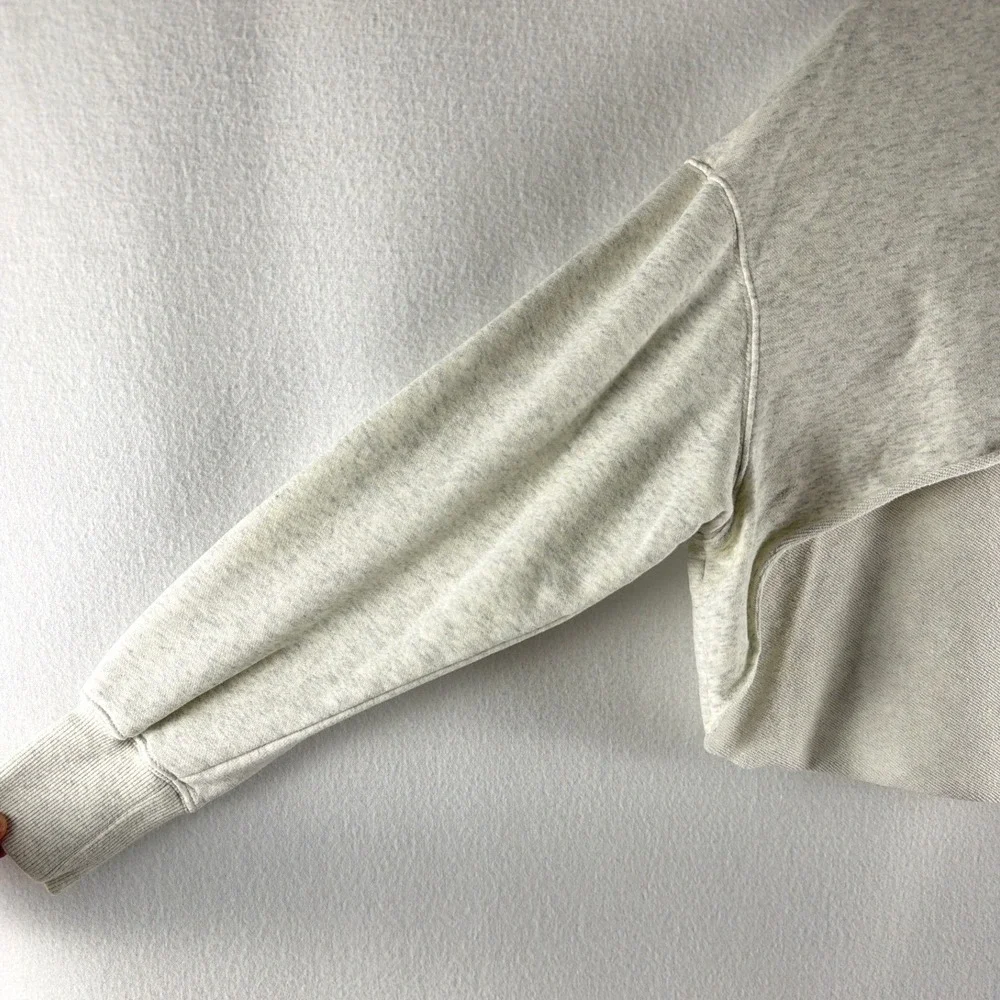 Nike Womens Cropped Sweatshirt Grey Heather High Low Swoosh Logo Sz M